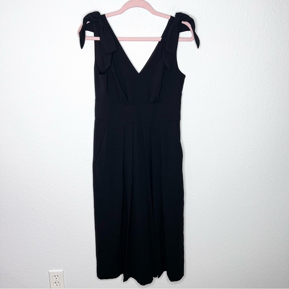 J. Crew Jumpsuit Womens 4 Wide Leg Crop Pants Bow Straps Jalopy Petite I - Picture 3 of 11